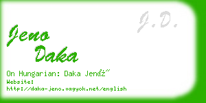 jeno daka business card